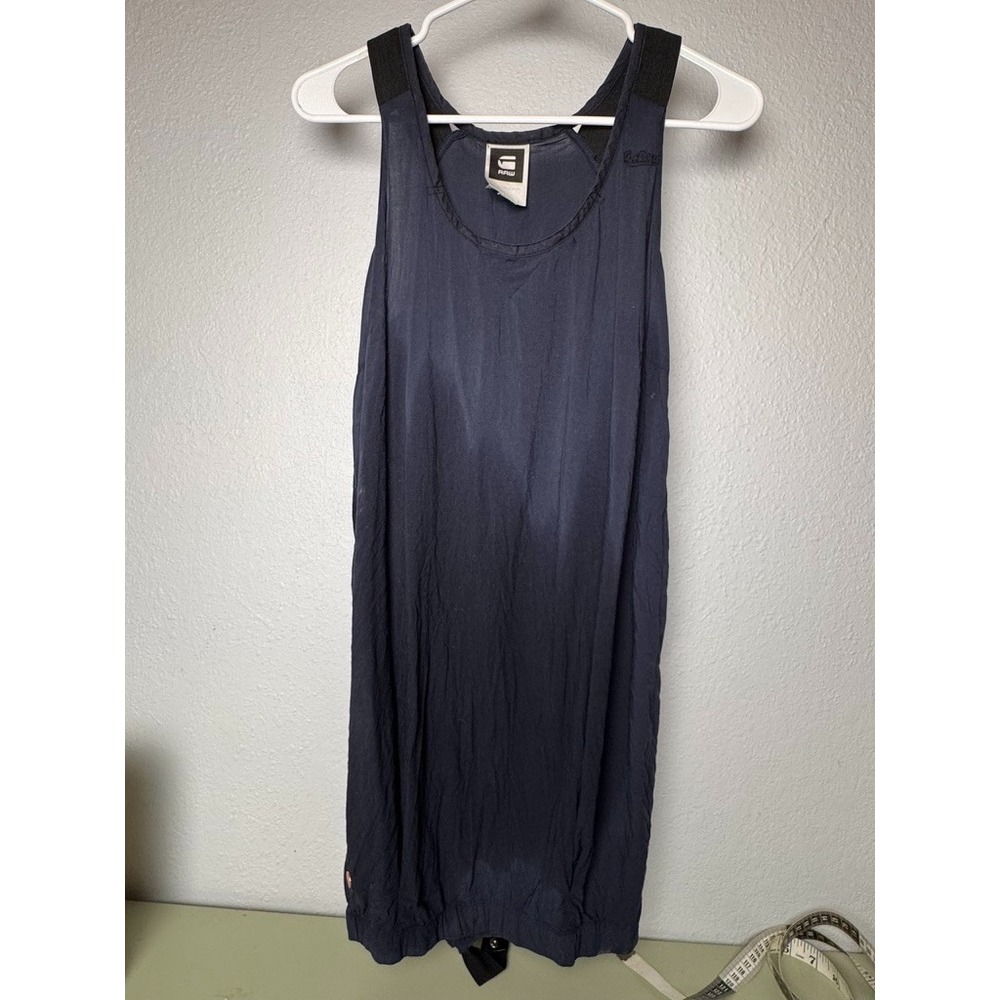 G Star RAW Tank Top with Button Bottom Women's S Navy Blue Motorcycle Harley
